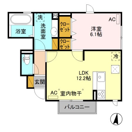 宇都宮駅 バス22分  東野交通バス平出工業団地下車：停歩15分 1階の物件間取画像